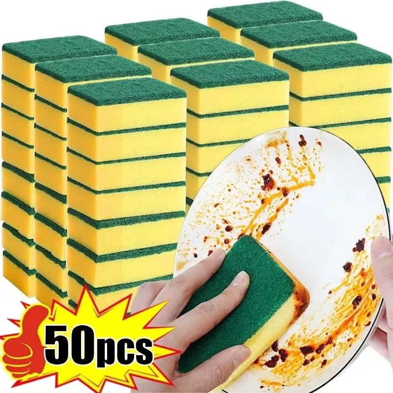 Highly Absorbent Double-Sided Kitchen Sponge Cleaning Brush - Rust Removal & Pot Scrubber