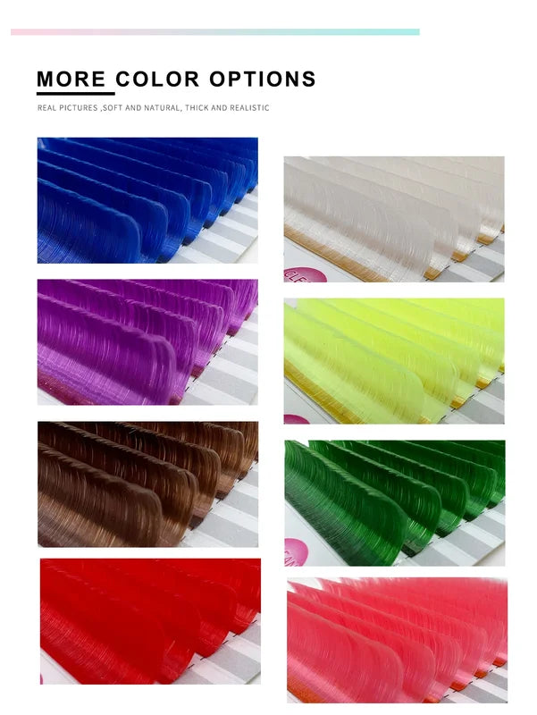 Colorful Eyelash Extensions Fan Lashes Mix Colors Easy Fanning for Volume & Beginners