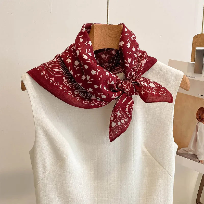 Luxury Square Satin Scarf for Women Soft Elegant Hijab Shawl Wraps