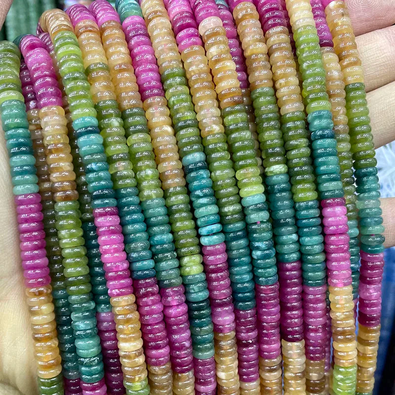 Natural Stone Flat Rondelle Beads for Jewelry Making - Abacus Spacer Beads