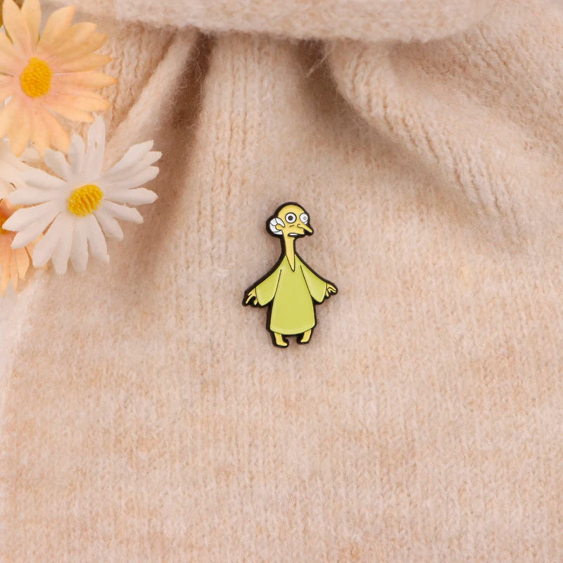 Cartoon Funny Old Man Enamel Pin Badge for Backpack Lapel Jewelry - Unisex Gift