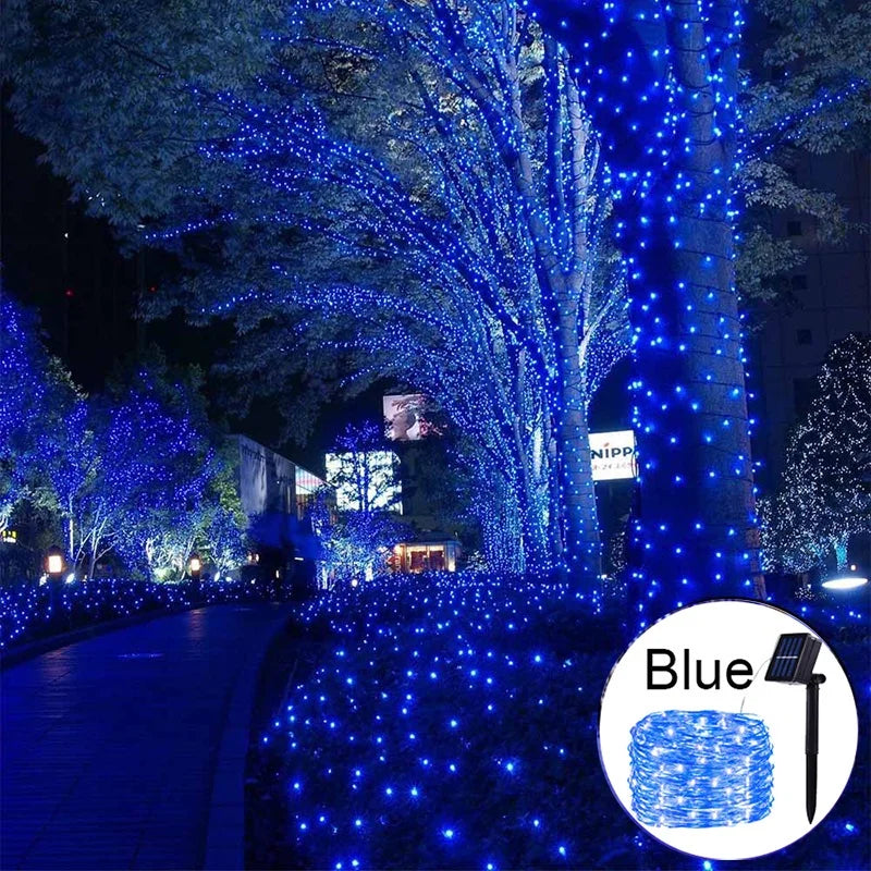 Outdoor Solar Fairy String Lights Waterproof Garden Decoration with 8 Modes