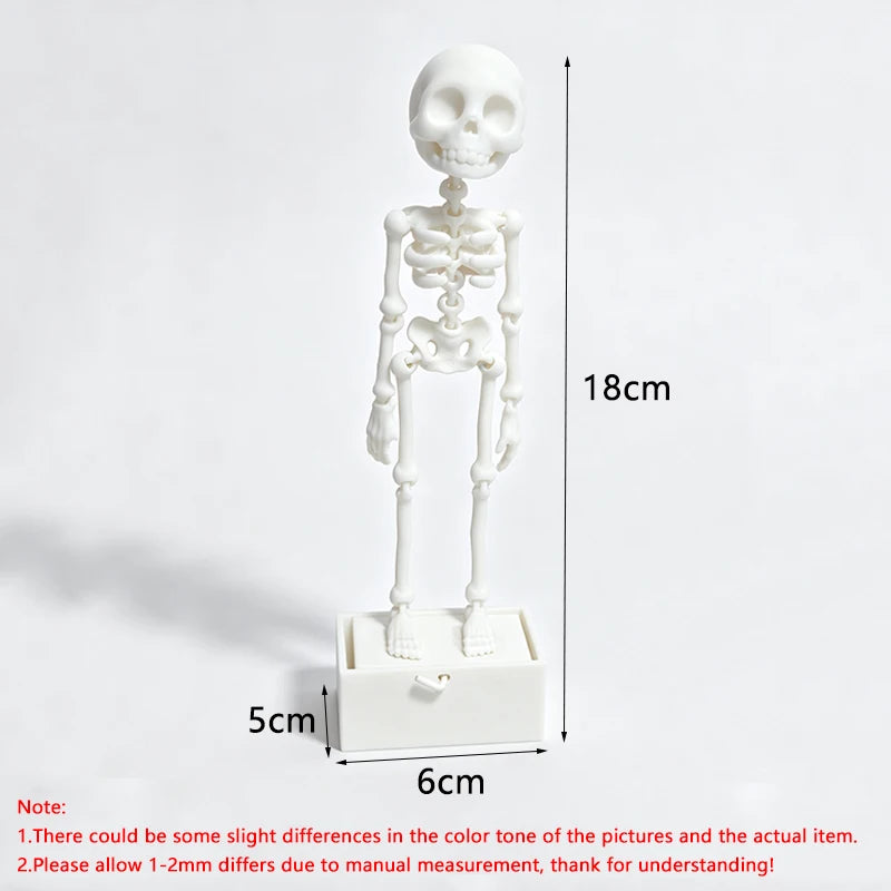 Interactive Bubble Dancing Skeleton Fish Tank Ornament 3D Printed Halloween Decor