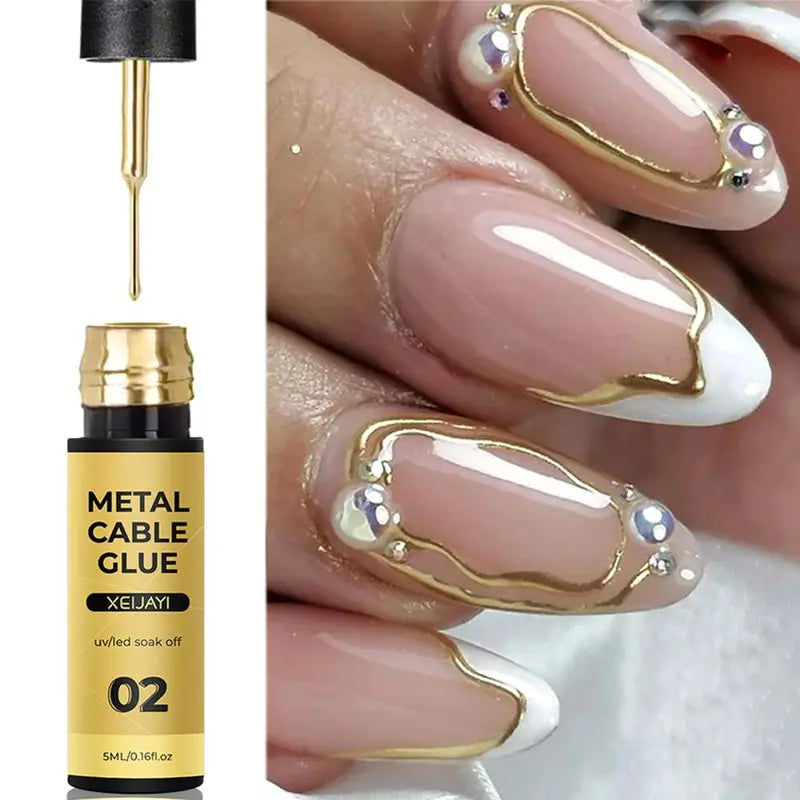 Metallic Nail Gel Polish with Mirror Effect & Brush - UV Soak Off Chrome Art Kit