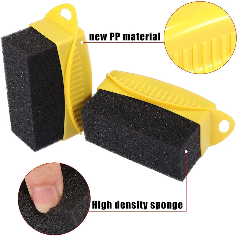 Car Wheel Polishing Sponge Brush Set with Cover - Tire & Rim Cleaning Tool