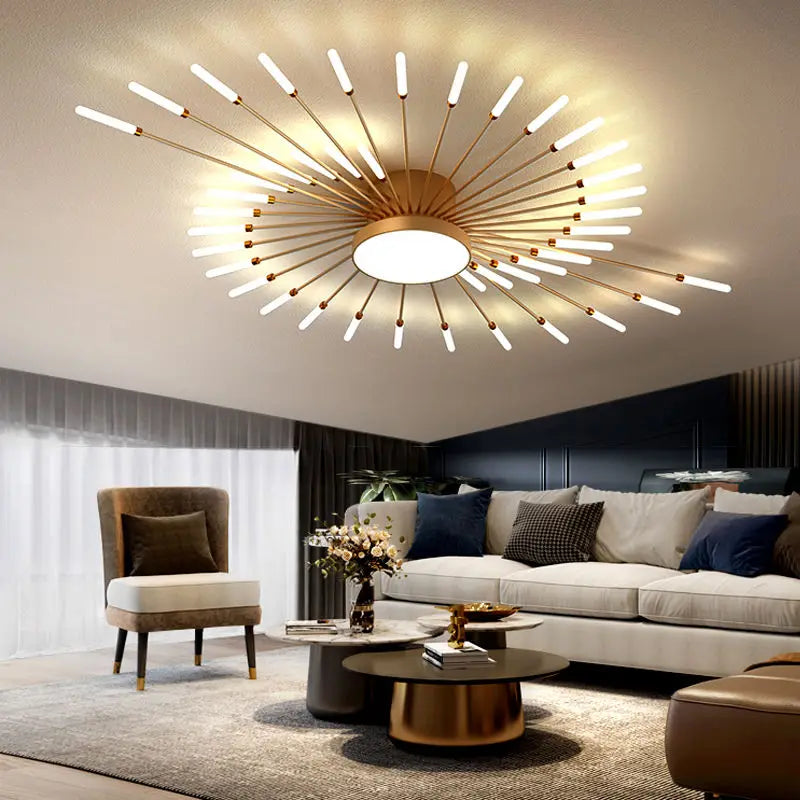 Creative Fan-Shaped LED Ceiling Lamp Modern Interior Lighting Pendant Light