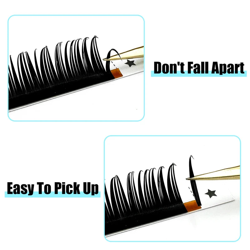 Premade Spike False Eyelashes - Wet Lashes Extensions with Mix Length & Curl Options