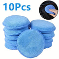 Microfiber Wax Applicator Sponges - 5 Inch Car Polishing Pads, Lint-Free, Ultra-Soft - 10 Pack