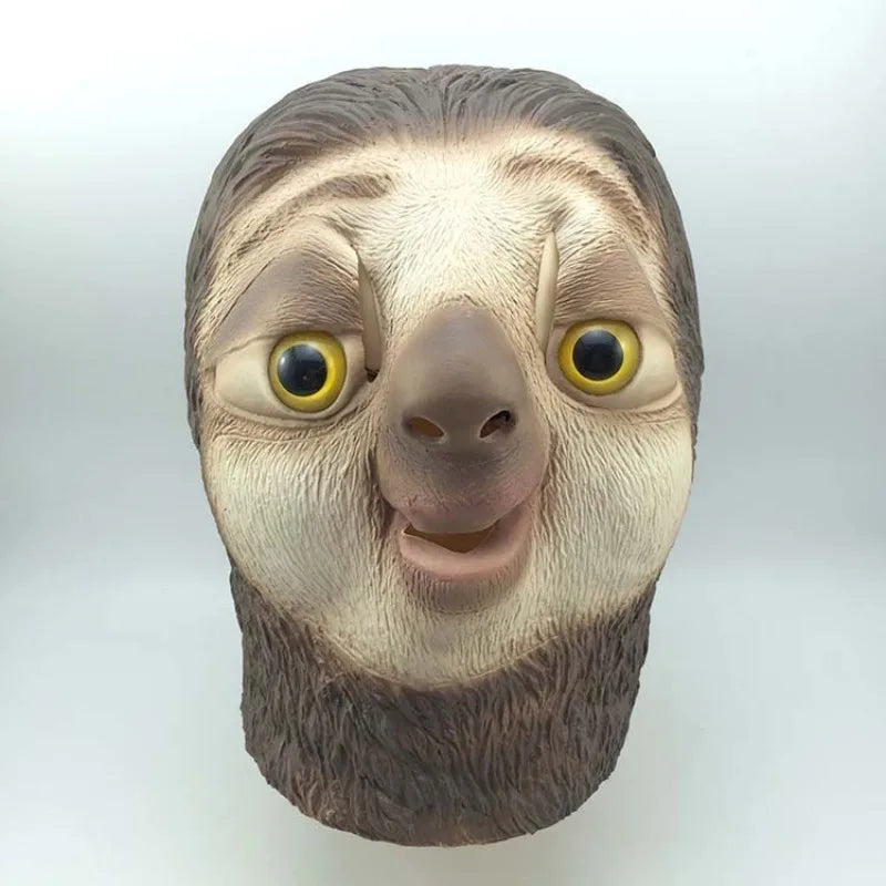 Funny Latex Sloth Mask for Halloween Party Dress Up Animal Headset Costume