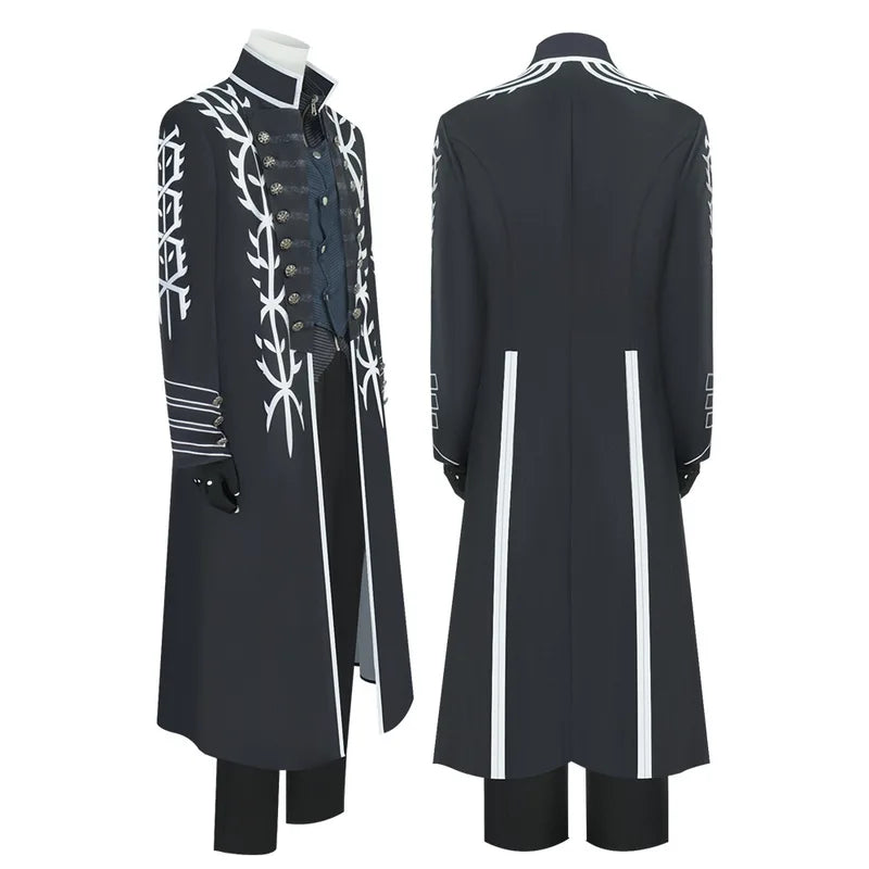 Vergil Cosplay Costume Set with Wig Devil May Cry Halloween Outfit for Men