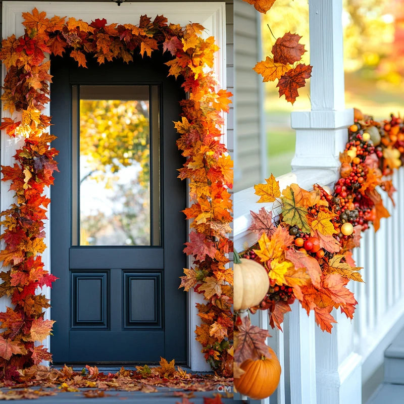 Thanksgiving Fall Maple Vine Garland Artificial Autumn Foliage Decor
