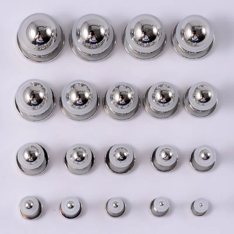 1/19pcs Surgical Steel Mirror Face Ear Plugs Tunnels Body Piercing Jewelry