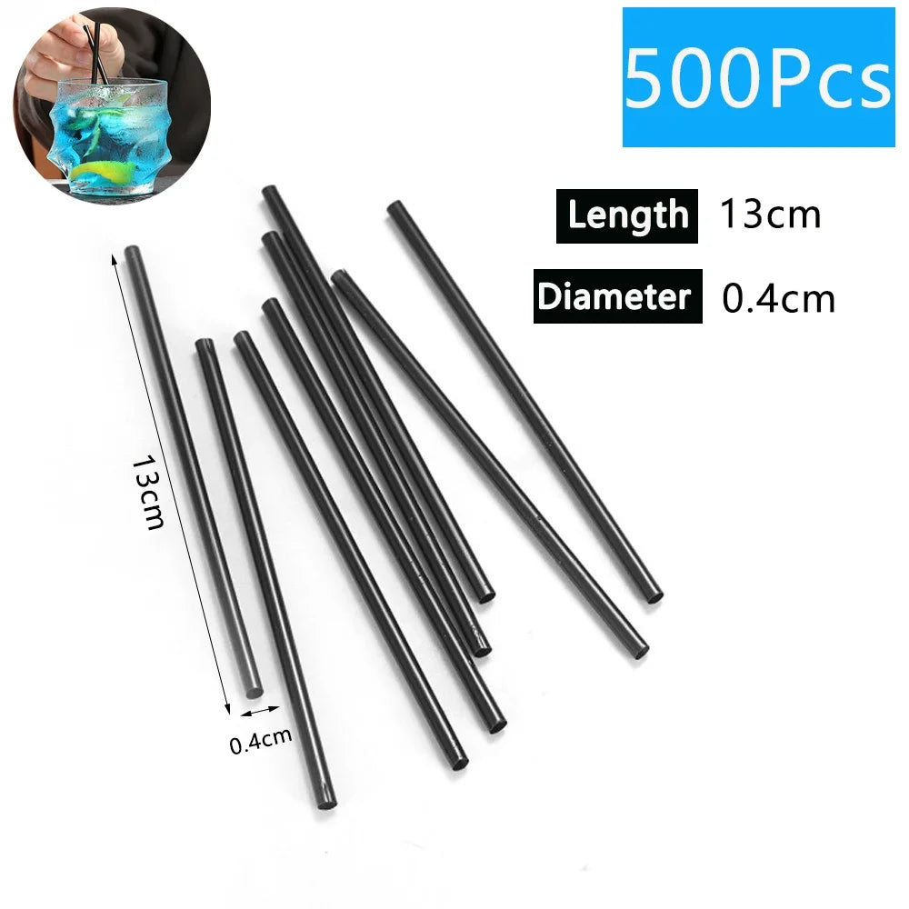 Black Drinking Straws Pack 100-6000PCS for Coffee Juice Cocktail Party Wholesale