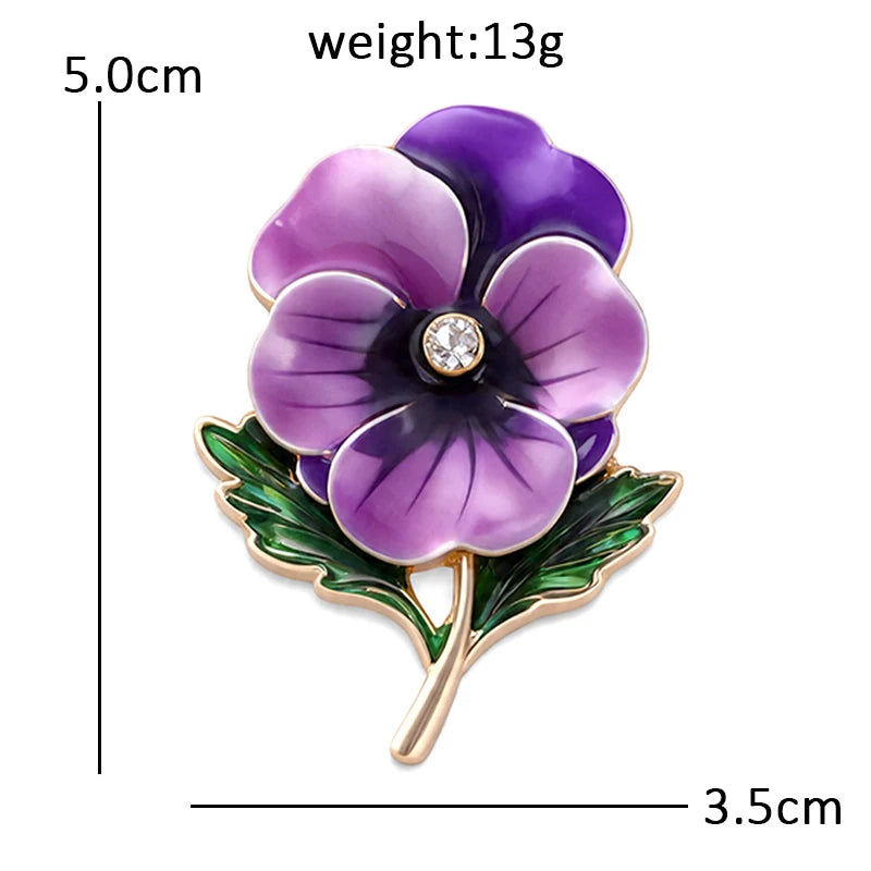February Birthday Flower Brooch Pins for Women - Enamel Floral Jewelry