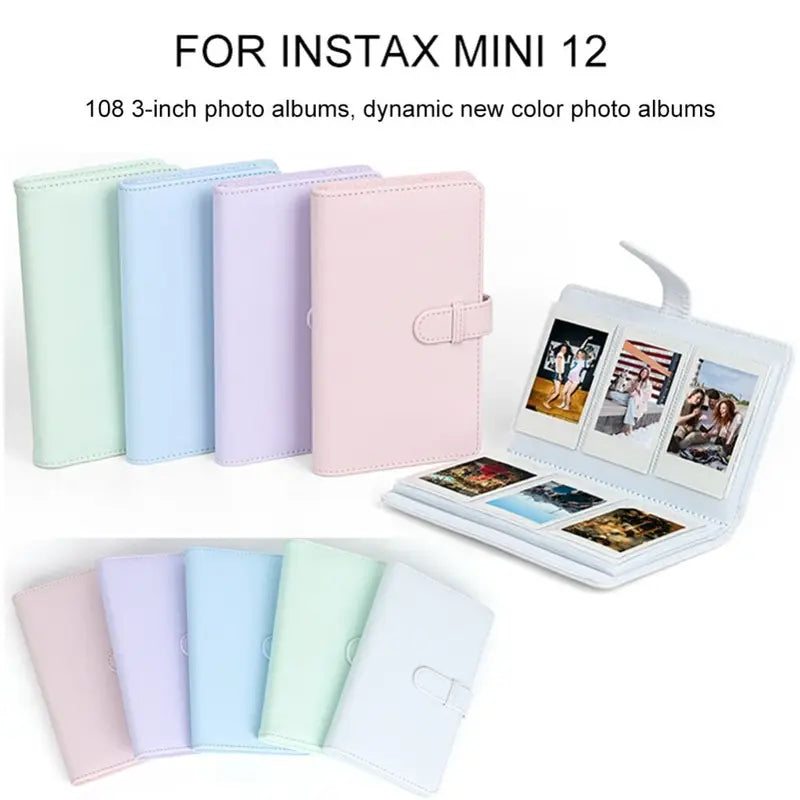 Photo Album for 3-Inch Instax Mini Photos - 108 Pockets PU Leather Storage Book
