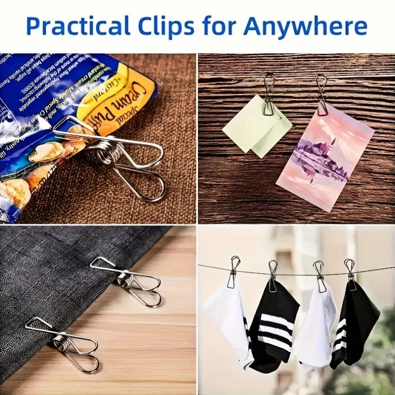 20pcs Stainless Steel Clothes Pins - Durable Multi-Purpose Laundry & Home Clips