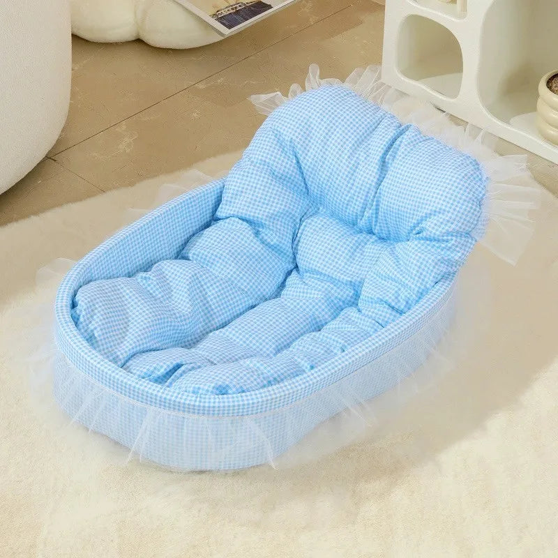 Pet Cat Nest Bed - Soft Washable Cozy Sleeping Bed for Small Cats & Dogs