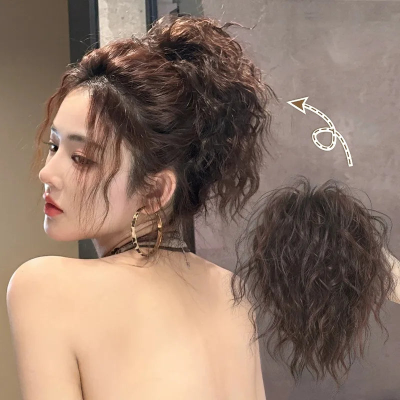 Voluminous Messy Bun Hair Extension Scrunchie for Daily Styling - Natural Look, Easy Wear