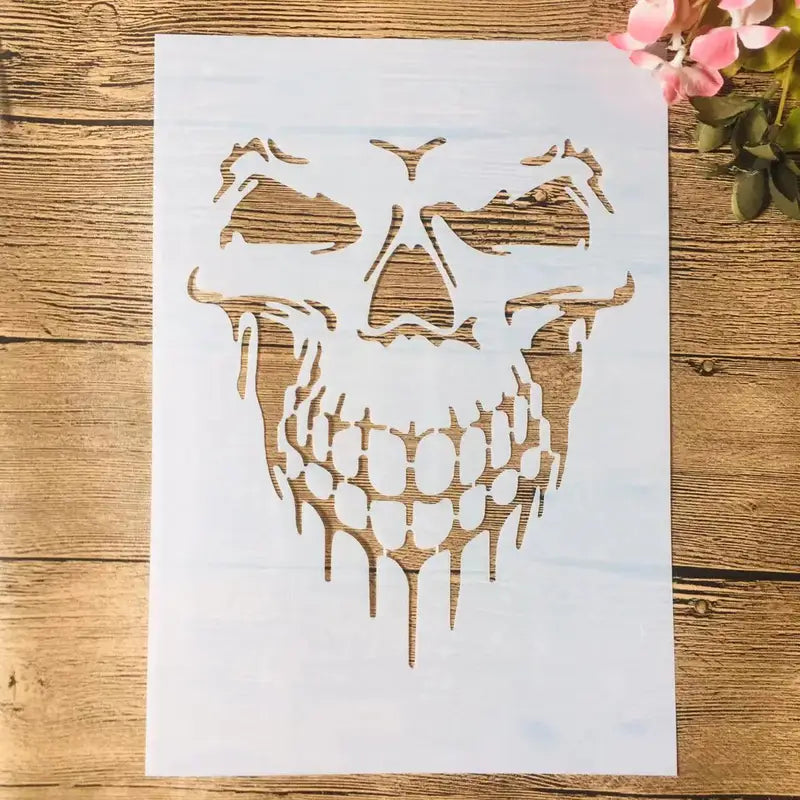 A4 Skull Ghost DIY Wall Stencil for Painting Scrapbooking Embossing - 29cm