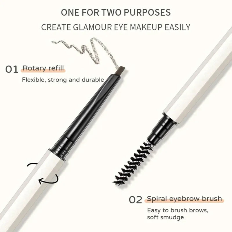 Waterproof Automatic Eyebrow Pencil - Double Head, Fine, Sweat-Resistant Makeup Tool