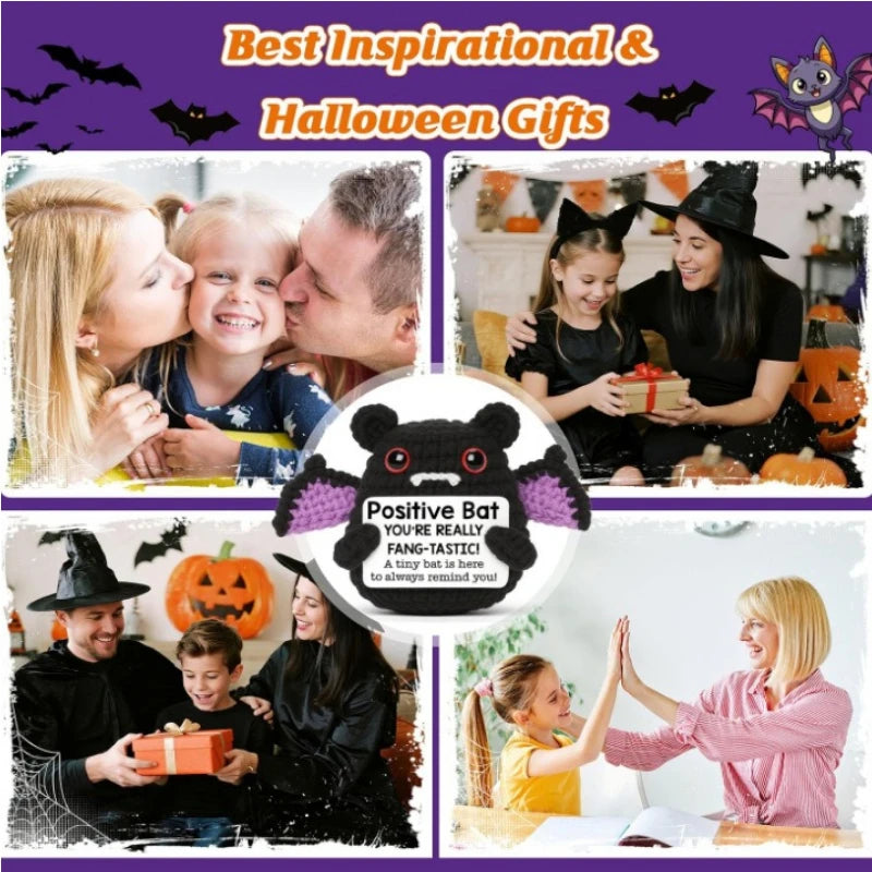 Handmade Bat Doll Ornament - Halloween Egg Decor for Room & Party Gift