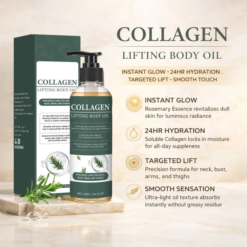 Hydrating Collagen Body Oil with Vitamin C & E - Firming Skin Nourishment
