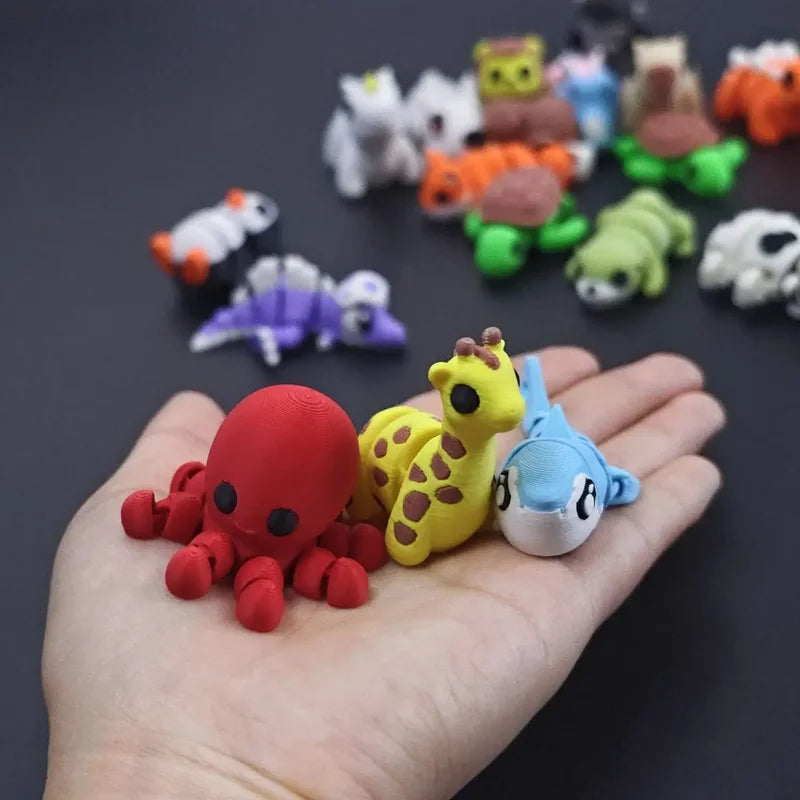 3D Printed Mini Animal Model with Movable Joints - Eco-Friendly Desktop Ornament