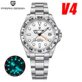 Men's Automatic GMT Watch 40mm Stainless Steel Waterproof Sapphire Crystal