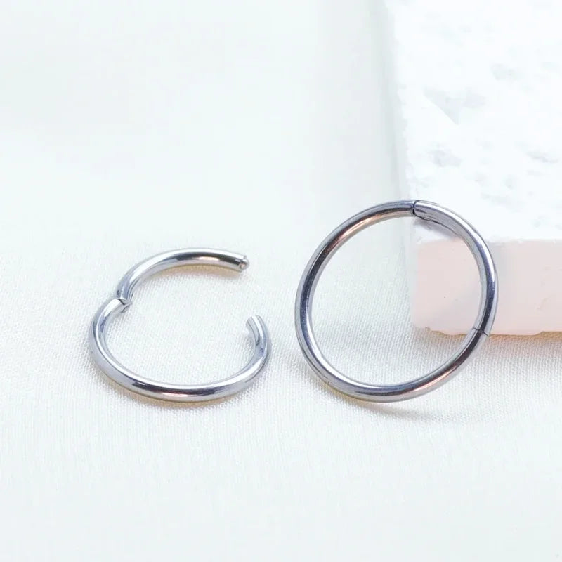 Titanium Septum Nose Ring Body Jewelry 16G Circular Cartilage Piercing