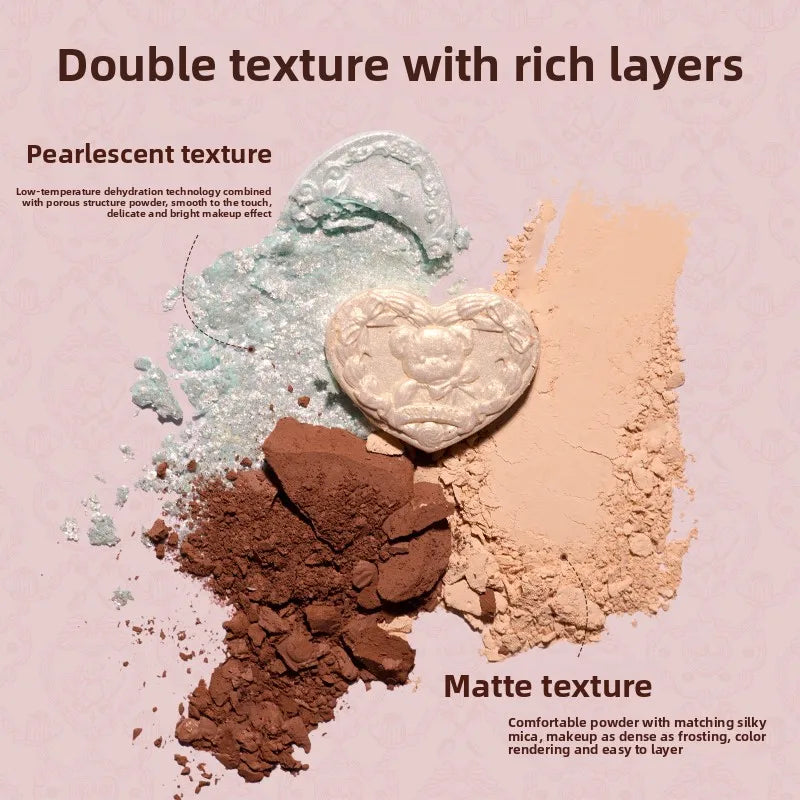 Flower Knows Sweetie Bear 6-Color Eye Shadow Palette Long Lasting Matte & Shimmer Finish
