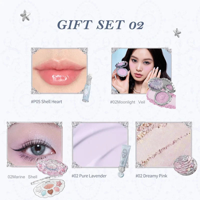 Professional Makeup Gift Set with Eyeshadow Blush Lip Gloss Primer & Powder - Vegan Collection