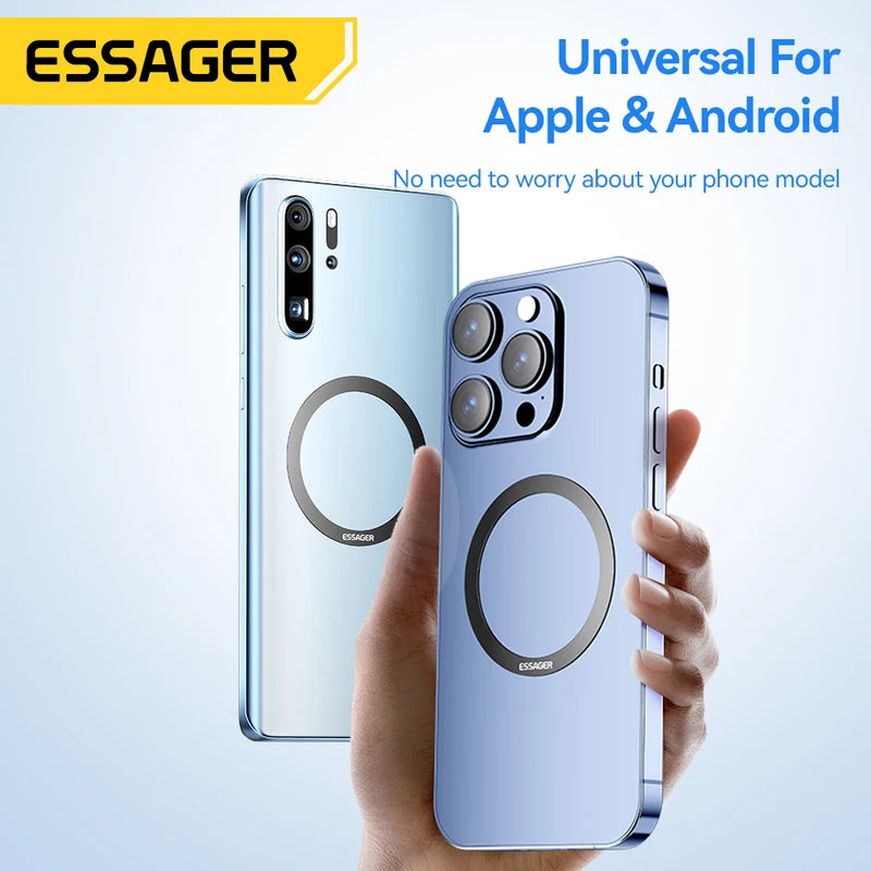 Magnetic Metal Ring for Magsafe & Wireless Charging – 2PCS Phone Plate Sticker