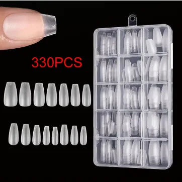 Short Almond Nail Tips - Matte Gel Nail Stickers, Pre-Shaped Full Coverage