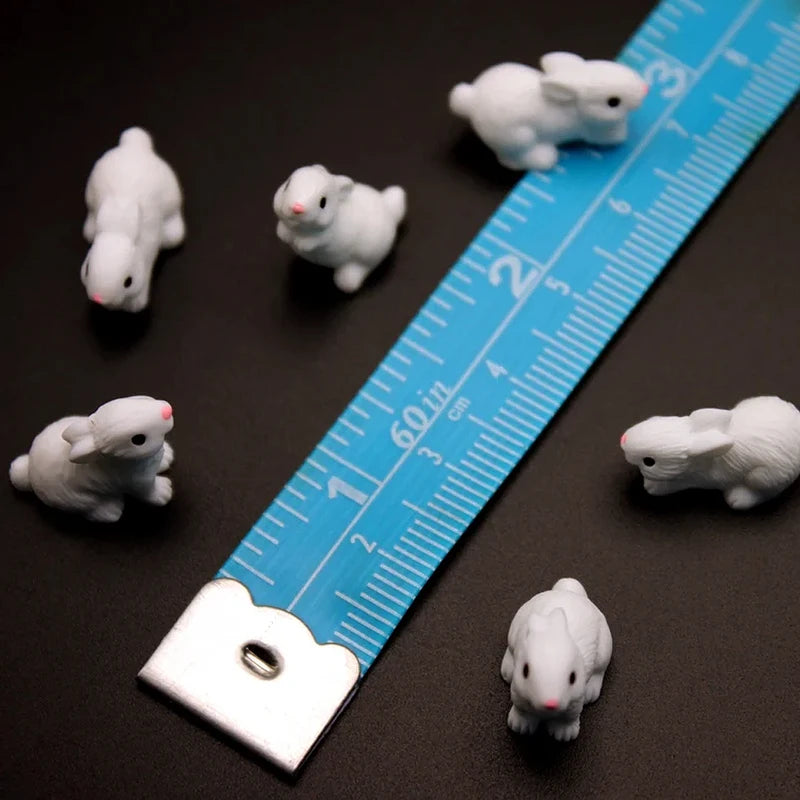 Mini Resin Rabbit Figurines Set for Fairy Garden & DIY Crafts - Farm Animal Decor