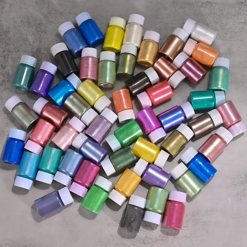Nail Art Glitter Powder Set - Mirror Effect, Gradient, Aurora Dust, 10g