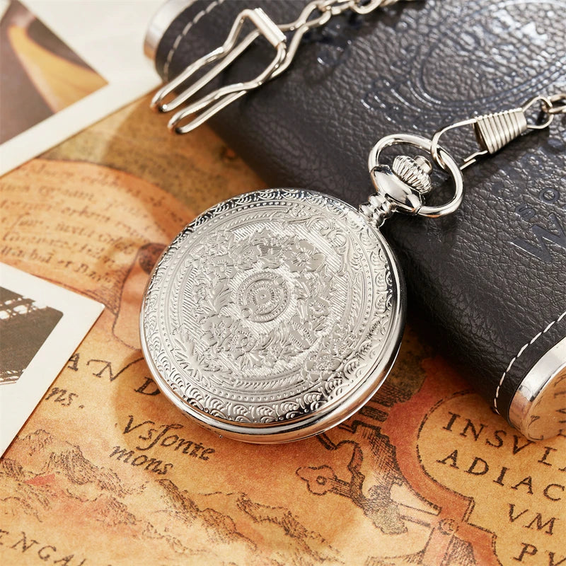 Retro Roman Numerals Pocket Watch Necklace Case - Steampunk Style, Multi Color