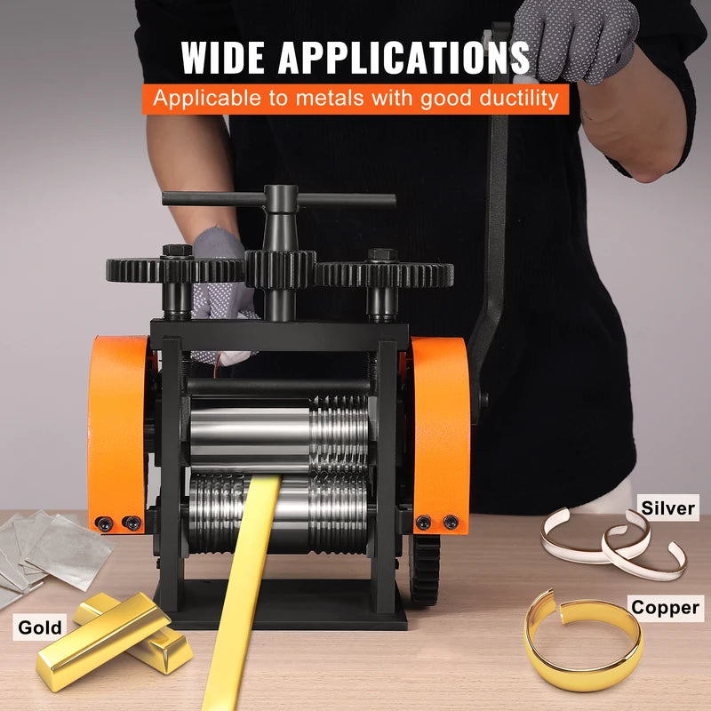 Jewelry Rolling Mill Machine 3-in-1 Metal Sheet & Wire Maker | Multiple Sizes
