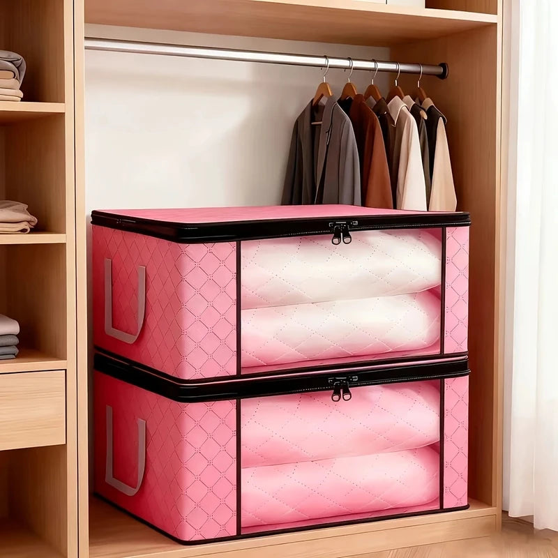 Large Foldable Storage Bins with Windows & Handles – Laundry & Organization Boxes