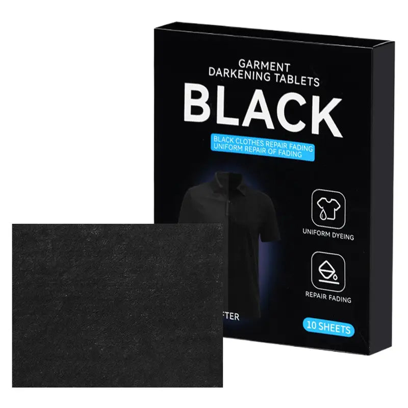 Black Fabric Dye Set - 10 Pieces for Cotton Silk Wool & More - Safe & Washable