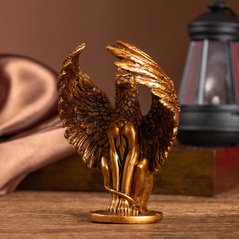 Resin Griffon Pattern Small Statue Ornament for Craft Room Decor - Christmas & Halloween Gift