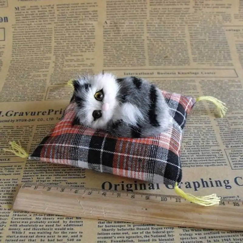 Animal Cat Toy Ornament Cushion - Realistic Cat Decor for Home & Desktop
