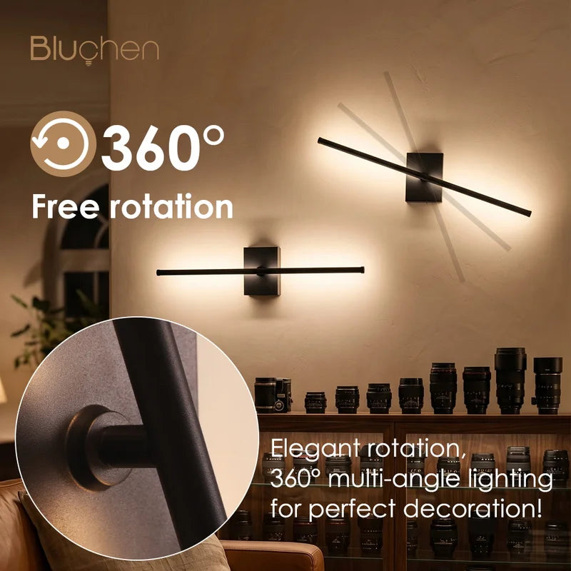 Wireless Dimmable Rechargeable LED Wall Lamp - Modern Interior Wall Sconce 60cm