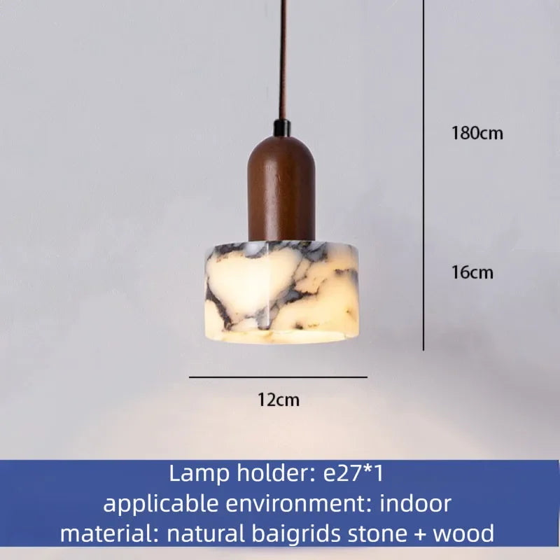 Modern Round Marble LED Pendant Light for Living Room Kitchen Bedroom Dining Hall Ceiling Lamp