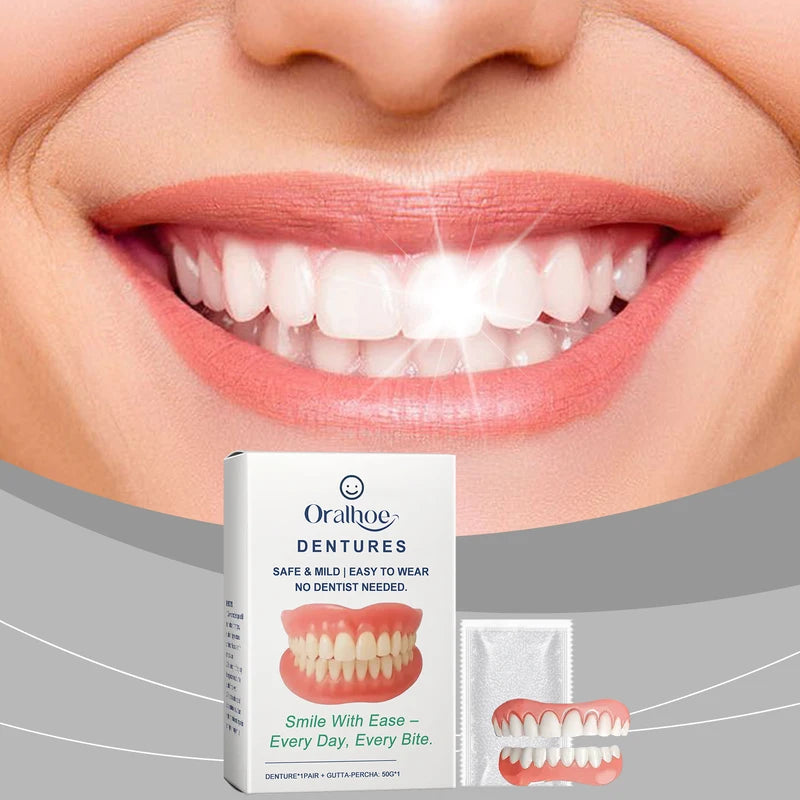 Denture Silicone Kit with Soft Fake Teeth for Emergency & Daily Use