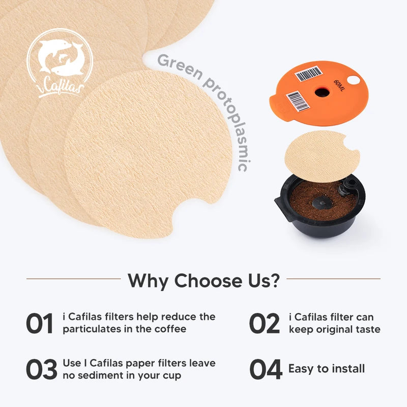 Reusable Coffee Capsule Paper Filter for Bosch Tassimo Machines - Disposable & Eco-Friendly
