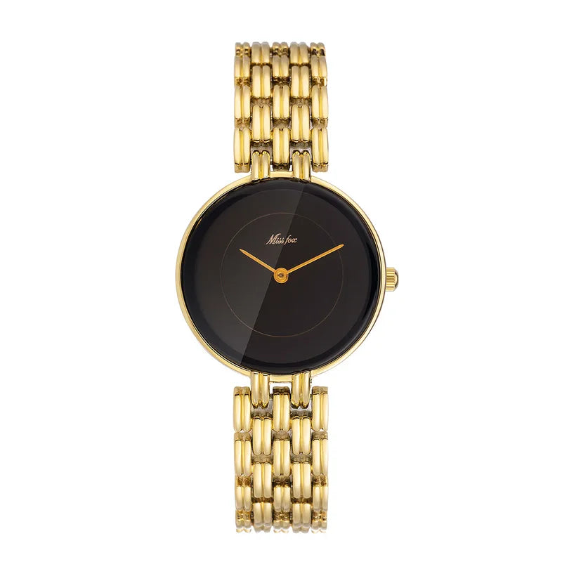 Women Business Retro Metal Quartz Watch with Waterproof Strap — Light Luxury