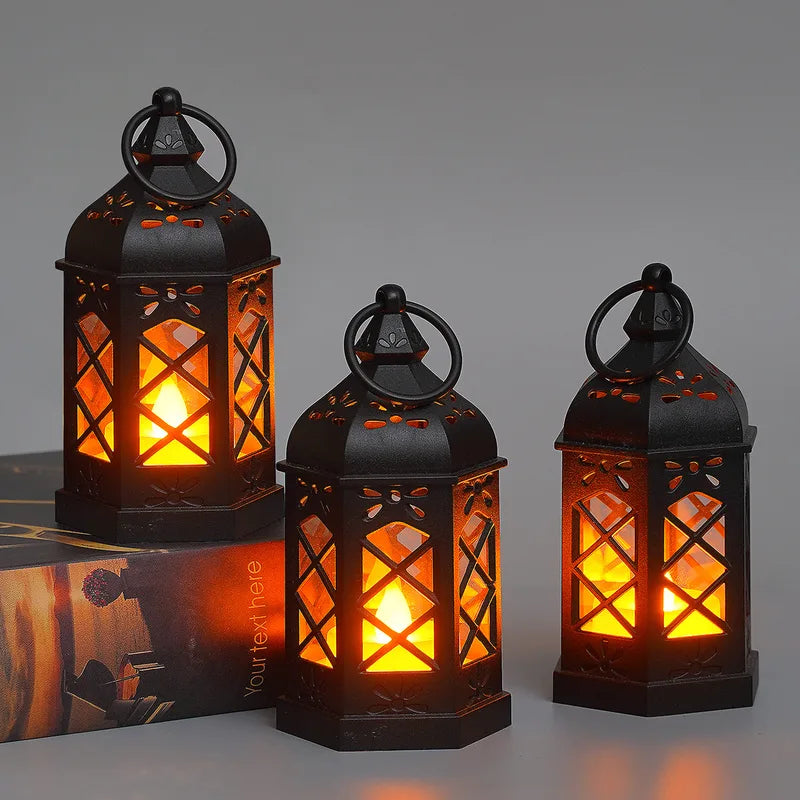 Retro Desktop Wind Lamp - Hexagonal Candle LED Night Light Gift