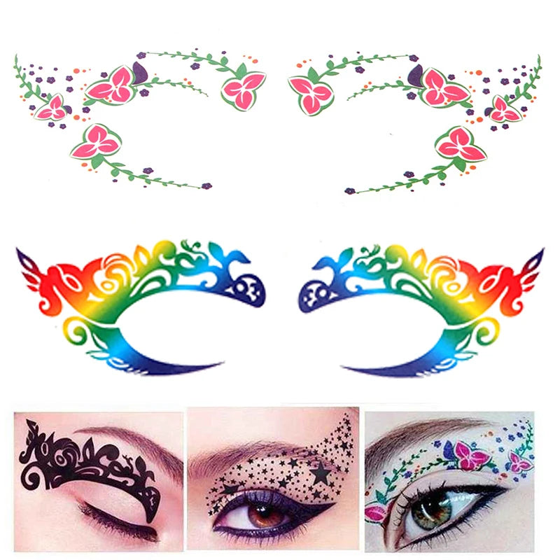 Halloween Temporary Face and Eye Tattoo Stickers for Party and Event