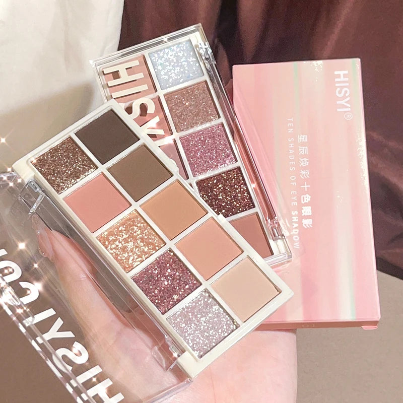 Multicolor Pearl & Matte Eyeshadow Palette - Sparkling & Gentle Finish