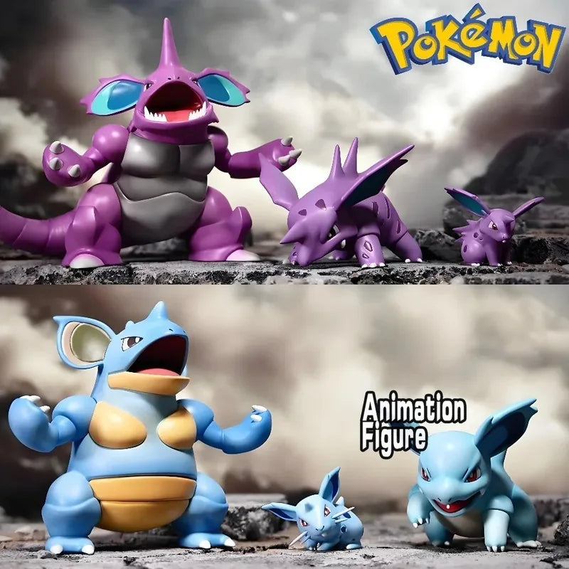 Anime Pokemon Nidoqueen & Nidoking PVC Action Figures Collectible Toys